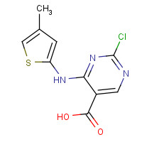 1439908-85-6 2-chloro-4-[(4-methylthiophen-2-yl)amino]pyrimidine-5-carboxylic acid chemical structure