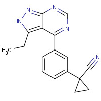 1363197-85-6 1-[3-(3-ethyl-2H-pyrazolo[3,4-d]pyrimidin-4-yl)phenyl]cyclopropane-1-carbonitrile chemical structure