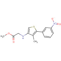 1000409-48-2 methyl 2-[[4-methyl-5-(3-nitrophenyl)thiophen-3-yl]amino]acetate chemical structure