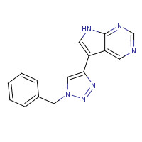 1384953-47-2 5-(1-benzyltriazol-4-yl)-7H-pyrrolo[2,3-d]pyrimidine chemical structure