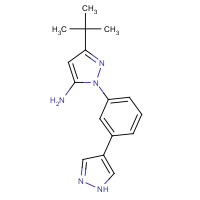 897373-59-0 5-tert-butyl-2-[3-(1H-pyrazol-4-yl)phenyl]pyrazol-3-amine chemical structure