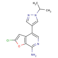1326714-20-8 2-chloro-4-(1-propan-2-ylpyrazol-4-yl)furo[2,3-c]pyridin-7-amine chemical structure