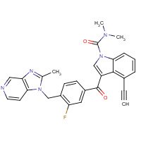 170499-15-7 4-ethynyl-3-[3-fluoro-4-[(2-methylimidazo[4,5-c]pyridin-1-yl)methyl]benzoyl]-N,N-dimethylindole-1-carboxamide chemical structure