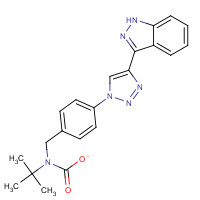 1383706-42-0 N-tert-butyl-N-[[4-[4-(1H-indazol-3-yl)triazol-1-yl]phenyl]methyl]carbamate chemical structure