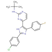 876521-39-0 N-tert-butyl-4-[2-(4-chlorophenyl)-4-(4-fluorophenyl)-1H-imidazol-5-yl]pyrimidin-2-amine chemical structure