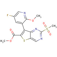 1462950-33-9 methyl 7-(5-fluoro-2-methoxypyridin-3-yl)-2-methylsulfonylthieno[3,2-d]pyrimidine-6-carboxylate chemical structure