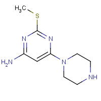 1174207-77-2 2-methylsulfanyl-6-piperazin-1-ylpyrimidin-4-amine chemical structure
