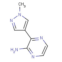1451389-00-6 3-(1-methylpyrazol-4-yl)pyrazin-2-amine chemical structure