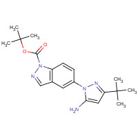 897374-23-1 tert-butyl 5-(5-amino-3-tert-butylpyrazol-1-yl)indazole-1-carboxylate chemical structure