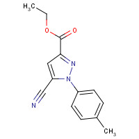 121434-51-3 ethyl 5-cyano-1-(4-methylphenyl)pyrazole-3-carboxylate chemical structure