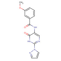 1343457-78-2 3-methoxy-N-(6-oxo-2-pyrazol-1-yl-1H-pyrimidin-5-yl)benzamide chemical structure