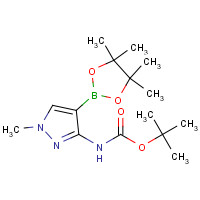 1021735-84-1 tert-butyl N-[1-methyl-4-(4,4,5,5-tetramethyl-1,3,2-dioxaborolan-2-yl)pyrazol-3-yl]carbamate chemical structure