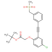 1240287-75-5 tert-butyl 2-[4-chloro-2-[2-[3-(methylsulfonylmethyl)phenyl]ethynyl]phenoxy]acetate chemical structure