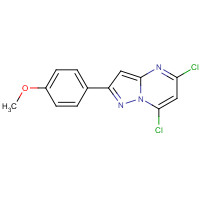 1159982-73-6 5,7-dichloro-2-(4-methoxyphenyl)pyrazolo[1,5-a]pyrimidine chemical structure