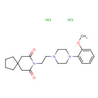 21102-95-4 8-[2-[4-(2-methoxyphenyl)piperazin-1-yl]ethyl]-8-azaspiro[4.5]decane-7,9-dione;dihydrochloride chemical structure
