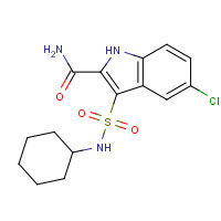660412-60-2 5-chloro-3-(cyclohexylsulfamoyl)-1H-indole-2-carboxamide chemical structure