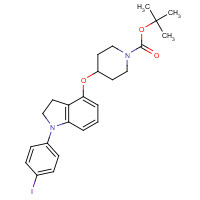 1001397-71-2 tert-butyl 4-[[1-(4-iodophenyl)-2,3-dihydroindol-4-yl]oxy]piperidine-1-carboxylate chemical structure