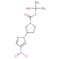 1056024-38-4 tert-butyl 3-(4-nitropyrazol-1-yl)pyrrolidine-1-carboxylate chemical structure