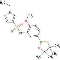 1083326-81-1 1-ethyl-N-[2-methoxy-5-(4,4,5,5-tetramethyl-1,3,2-dioxaborolan-2-yl)pyridin-3-yl]pyrazole-4-sulfonamide chemical structure