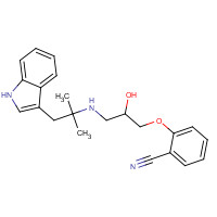 71119-11-4 2-[2-hydroxy-3-[[1-(1H-indol-3-yl)-2-methylpropan-2-yl]amino]propoxy]benzonitrile chemical structure