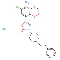191023-43-5 5-(5-amino-6-chloro-2,3-dihydro-1,4-benzodioxin-8-yl)-3-[1-(2-phenylethyl)piperidin-4-yl]-1,3,4-oxadiazol-2-one;hydrochloride chemical structure
