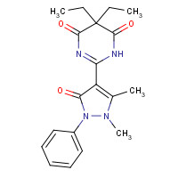 21585-50-2 2-(1,5-dimethyl-3-oxo-2-phenylpyrazol-4-yl)-5,5-diethyl-1H-pyrimidine-4,6-dione chemical structure