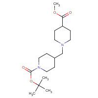 914347-36-7 tert-butyl 4-[(4-methoxycarbonylpiperidin-1-yl)methyl]piperidine-1-carboxylate chemical structure