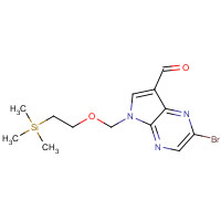 1185428-34-5 2-bromo-5-(2-trimethylsilylethoxymethyl)pyrrolo[2,3-b]pyrazine-7-carbaldehyde chemical structure