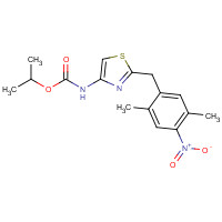 1421923-12-7 propan-2-yl N-[2-[(2,5-dimethyl-4-nitrophenyl)methyl]-1,3-thiazol-4-yl]carbamate chemical structure