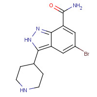 872350-31-7 5-bromo-3-piperidin-4-yl-2H-indazole-7-carboxamide chemical structure