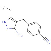 1401728-85-5 4-[(3-amino-5-ethyl-1H-pyrazol-4-yl)methyl]benzonitrile chemical structure