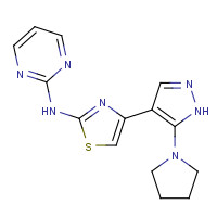 1235313-50-4 N-pyrimidin-2-yl-4-(5-pyrrolidin-1-yl-1H-pyrazol-4-yl)-1,3-thiazol-2-amine chemical structure