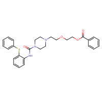 848786-53-8 2-[2-[4-[(2-phenylsulfanylphenyl)carbamoyl]piperazin-1-yl]ethoxy]ethyl benzoate chemical structure