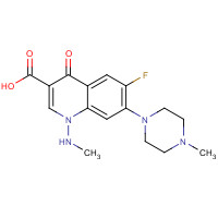 86393-37-5 6-fluoro-1-(methylamino)-7-(4-methylpiperazin-1-yl)-4-oxoquinoline-3-carboxylic acid chemical structure
