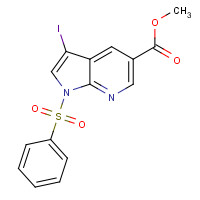 1001414-06-7 methyl 1-(benzenesulfonyl)-3-iodopyrrolo[2,3-b]pyridine-5-carboxylate chemical structure