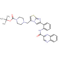 925436-46-0 tert-butyl 4-[[6-[2-(quinoxaline-2-carbonylamino)phenyl]imidazo[2,1-b][1,3]thiazol-3-yl]methyl]piperazine-1-carboxylate chemical structure