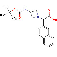 885275-34-3 2-[3-[(2-methylpropan-2-yl)oxycarbonylamino]azetidin-1-yl]-2-naphthalen-2-ylacetic acid chemical structure