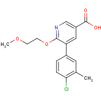 1364678-63-6 5-(4-chloro-3-methylphenyl)-6-(2-methoxyethoxy)pyridine-3-carboxylic acid chemical structure