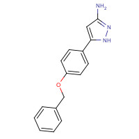 502132-35-6 5-(4-phenylmethoxyphenyl)-1H-pyrazol-3-amine chemical structure