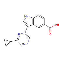 1401349-19-6 3-(6-cyclopropylpyrazin-2-yl)-1H-indole-5-carboxylic acid chemical structure