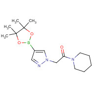 1203671-47-9 1-piperidin-1-yl-2-[4-(4,4,5,5-tetramethyl-1,3,2-dioxaborolan-2-yl)pyrazol-1-yl]ethanone chemical structure