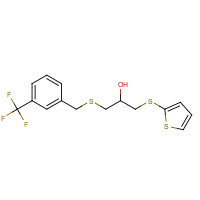 648427-29-6 1-thiophen-2-ylsulfanyl-3-[[3-(trifluoromethyl)phenyl]methylsulfanyl]propan-2-ol chemical structure