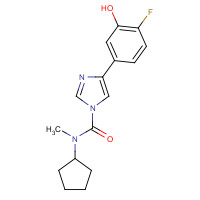 1233855-28-1 N-cyclopentyl-4-(4-fluoro-3-hydroxyphenyl)-N-methylimidazole-1-carboxamide chemical structure