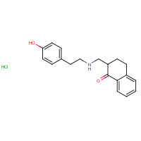 30007-39-7 2-[[2-(4-hydroxyphenyl)ethylamino]methyl]-3,4-dihydro-2H-naphthalen-1-one;hydrochloride chemical structure
