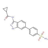548797-35-9 N-[6-(4-sulfamoylphenyl)-1H-indazol-3-yl]cyclopropanecarboxamide chemical structure