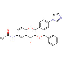 1187016-35-8 N-[2-(4-imidazol-1-ylphenyl)-4-oxo-3-phenylmethoxychromen-6-yl]acetamide chemical structure