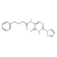 1343458-72-9 N-(6-oxo-2-pyrazol-1-yl-1H-pyrimidin-5-yl)-4-phenylbutanamide chemical structure
