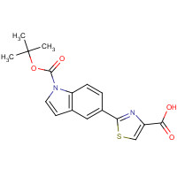 478365-99-0 2-[1-[(2-methylpropan-2-yl)oxycarbonyl]indol-5-yl]-1,3-thiazole-4-carboxylic acid chemical structure
