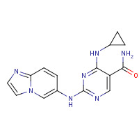 1194968-05-2 4-(cyclopropylamino)-2-(imidazo[1,2-a]pyridin-6-ylamino)pyrimidine-5-carboxamide chemical structure