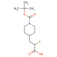 1268519-63-6 2-fluoro-3-[1-[(2-methylpropan-2-yl)oxycarbonyl]piperidin-4-yl]propanoic acid chemical structure